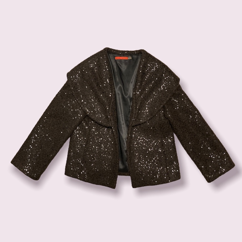 Alice + Olivia wool sequin jacket
